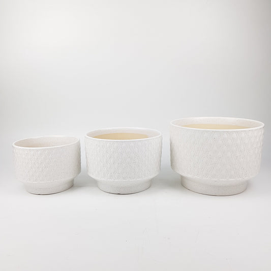 Ceramic Pot White Line