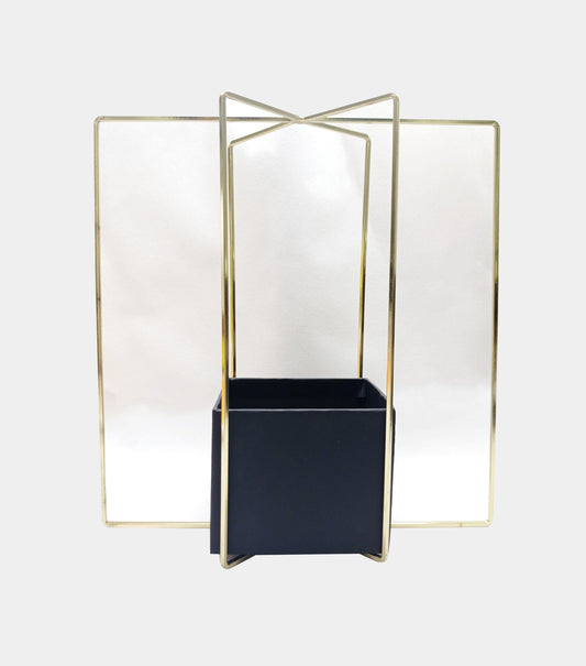 Square Flower Box - Gold Black