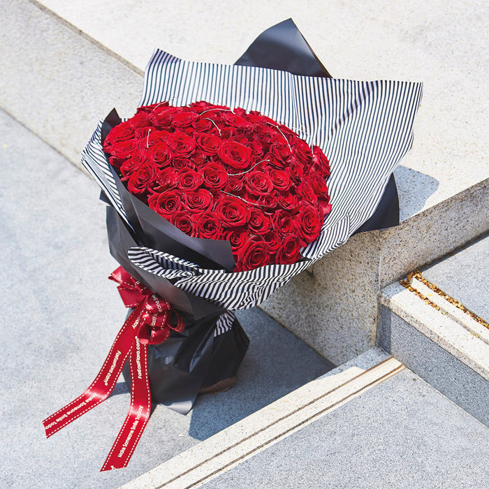 99 Red Roses Flower Bouquet - Passionately Yours (MYNRY07)